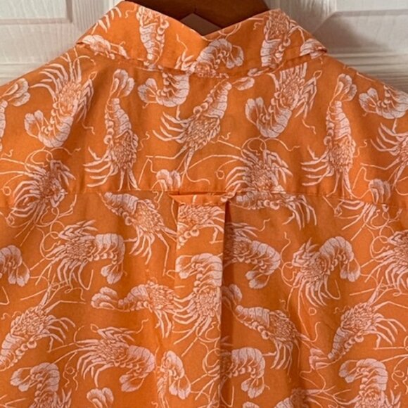 IZOD | Hawaiian Stretch Poplin Lobster Print Men's Shirt Size L/G - Picture 5 of 12